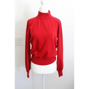 The Drop Women's Red Mock Neck Open Back Cutout Long Sleeve Sweater Size S